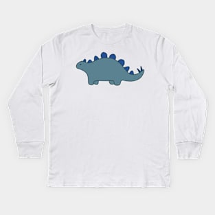 dusty blue dinosaur Kids Long Sleeve T-Shirt